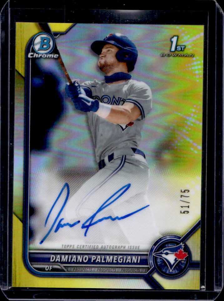 2022 Bowman Chrome Damiano Palmegiani 1st Prospect Yellow Refractor Auto #51/75