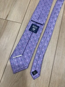 Hickey By Hickey Freeman Neck Tie Purple Geometric NWT 100% Silk - Picture 1 of 5
