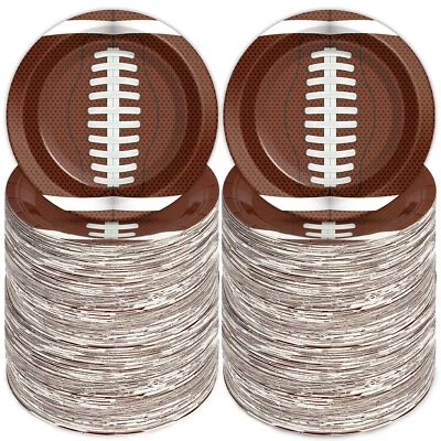Platos de fútbol desechables OBUSATT 200 piezas decoraciones fiesta fútbol 7 pulgadas para... Foto 1 de 4