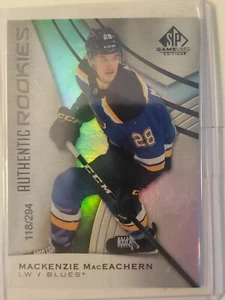 2019/20 Upper Deck SP Game Used MACKENZIE MACEACHERN rookie-118/294-Blues - Picture 1 of 1