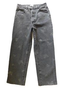 Pantalones de mezclilla Simple Society talla 9 29 tiro súper alto tobillo recto mariposa dobladillo crudo - Imagen 1 de 6