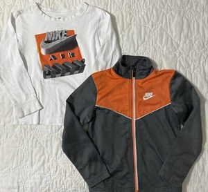 Mixed Lot Child Nike Full Zip Track Jacket & Long Sleeve T-Shirt Set, Large (7) - Picture 1 of 3