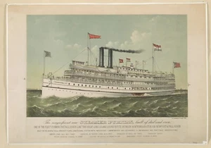 14x20, Steamer Puritan, NY to Boston Route, 1889, 1800s, New Reproduction Print - Picture 1 of 1