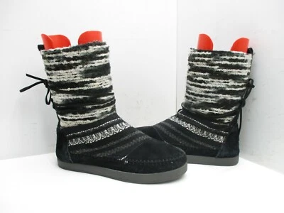 Botas cómodas de invierno Toms Nepal negras de gamuza de cuero a media pantorrilla para mujer talla 8 Foto 1 de 4