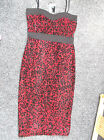 "quiz" ladies body con dress in black and red b.n.w.t.