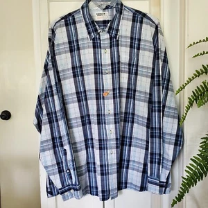 Wrangler Jeans Co Mens Plaid Blue White Collared Western Cowboy SHIRT Size 3XL  - Picture 1 of 6