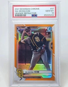 2021 Bowman Chrome Ha-Seong Kim Rookie Orange Refractor /25 PSA 10 - Picture 1 of 2