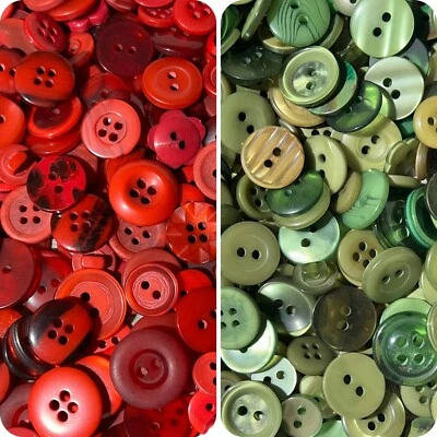 Lote Mixto ROJOS o VERDES Botones Navidad/Vacaciones Pequeños/Medianos Para Adornos Foto 1 de 4