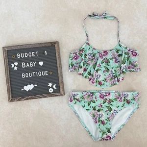 JANIE AND JACK Purple Floral Bikini Swim Suit Size 14 EUC - Picture 1 of 3