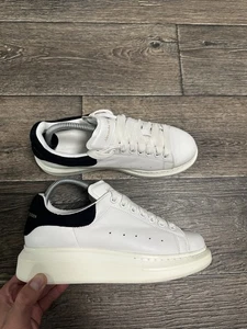 alexander mcqueen unisex white leather sneakers size 40 D - Picture 1 of 12