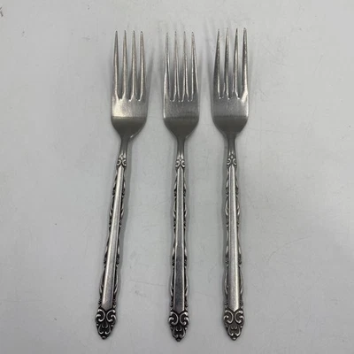 Ecko Eterna Mary Ellen (3) Dinner Forks Stainless Flatware Replacements - Image 1 of 4