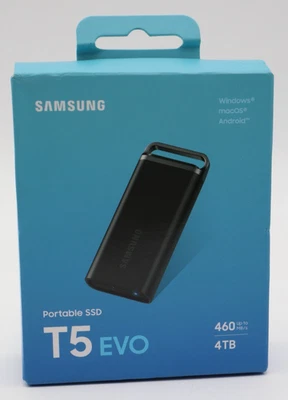 SSD externo portátil Samsung T5 EVO 4 TB USB-C - negro (MU-PH4T0S/AM) Foto 1 de 4