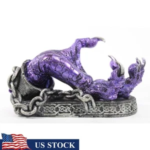 Gothic Fantasy Lila Drachenkralle Weinflaschenhalter Harz Wohndeko Geschenk Neu - Bild 1 von 6