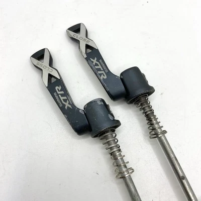 PAR DE JUEGO DE PINCHOS QR LIBERACIÓN RÁPIDA SHIMANO XTR M970 M975 MTB de colección Foto 1 de 3