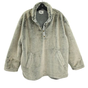 Pullover de felpa con hebilla BKE gris cuarto a presión talla XL bolsillos forro tejido súper suave - Imagen 1 de 13