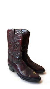 Stivali da cowboy Lucchese classici a mano Roma L6814 nero ciliegio capra M10 anni 90 - Foto 1 di 15