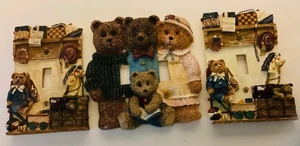 Teddybär Familie 3D Wandbehang Plaketten - 3er Set - Harz Landhaus Devor - Bild 1 von 5