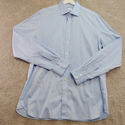 Camisa Charles Tyrwhitt Para Hombre 16.5/38 Azul Geométrico Egipto Algodón Oficina  Foto 1 de 4