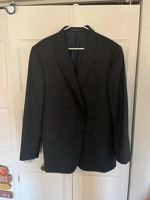Hickey Freeman 100% Wool Blazer 46R Black Sleeves Need restitching  - Image 1 of 4
