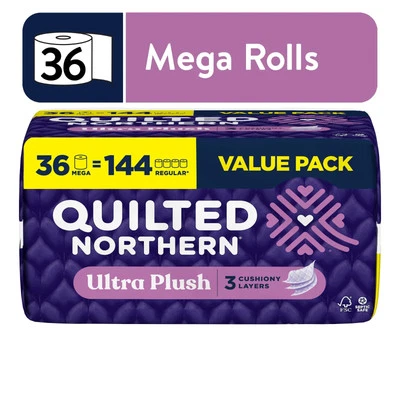 Quilted Northern Ultra Plush 3-Ply Toilet Paper, 36 Mega Rolls