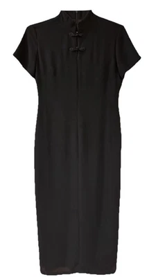 ROBBIE BEE Vintage Black Asian Inspired Maxi Dress Lined Size 6 - Image 1 of 4