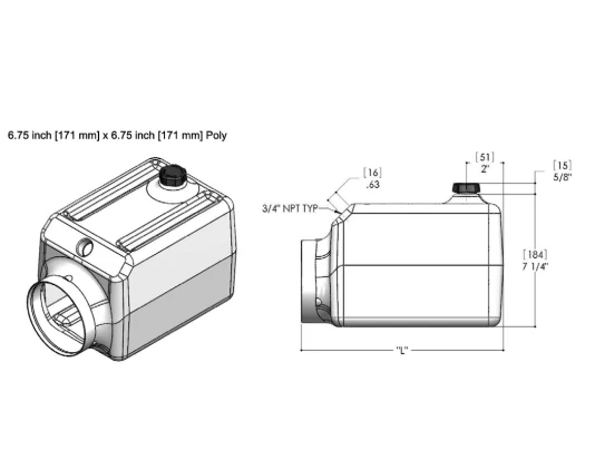 Reservatório de plástico Monarch Bucher 14164 6,75 X 6,75 X 7,5 polegadas - Imagem 1 de 1