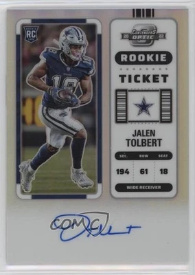 2022 Contenders Optic Ticket RPS Silver Prizm Jalen Tolbert #122 Rookie Auto RC - Image 1 of 2