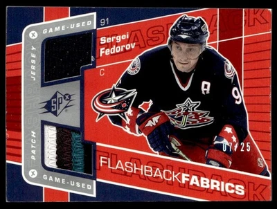 2007-08 SPx Flashback Fabrics  Spectrum Sergei Fedorov 07/25 Columbus Blue - Image 1 of 2