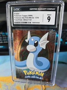 🔥Very First Print Dratini Silver Foil 1999 Topps Pokemon Movie Edition MINT 9🔥 - Picture 1 of 4