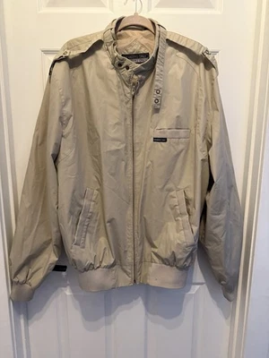 Chaqueta de carreras de bombardero ligera beige XL vintage Members Only para hombre Foto 1 de 4