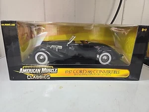 American Muscle 1937 CORD 812 CONVERTIBLE BLACK 1:18 ERTL OPENING HOOD & DOORS - Picture 1 of 4