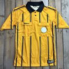 TeamRef Yellow Jersey Shirt Mens Size S Black Stripes Soccer Futbol