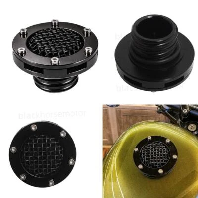 Aluminum Motorcycle Mesh Fuel Gas Tank Cap Black for Harley Sportster 48 72 883 - Image 1 of 4
