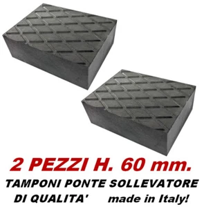 SET 2 pezzi Tamponi in VERA gomma H 60 mm per ponti sollevatori MADE IN ITALY # - Imagen 1 de 3
