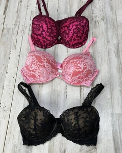 Lot of 3 Felina Sexy Little Thing Blakely Underwire Padded Push Up Bra Sz 34D - Picture 1 of 9