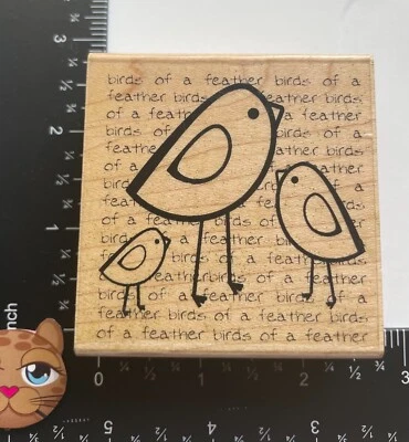 Sello de goma Hampton Art Birds of a Feather Words Melissa Hession 2008  Foto 1 de 2