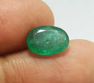 2.38Ct Natural Emerald Top Green Oval Cut Good Luster Gems Untreated Top Quality - Picture 1 of 9