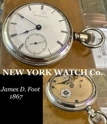 NEW YORK WATCH Co. James D. FOOT16s 3/4 Plate Key Wind 1867 - Image 1 of 4