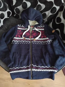 LEE COOPER chunky Knit Hoodie Size Medium - Picture 1 of 6