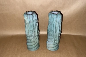 Antique 19th C French Art Pottery Atelier Glatigny Terre D'eclance Pair of Vases - Picture 1 of 24