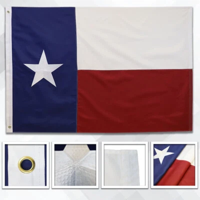 Bandera de Texas bordada 4x6 pies bandera bordada del estado de Texas Foto 1 de 4