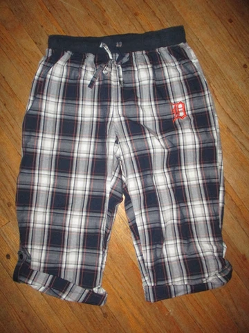 DETROIT TIGERS PAJAMA PANTS Lounge Sleep Wear MLB Bermuda Short Capri Plaid MED Cover