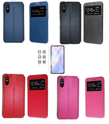 TODOBARATO 24HORAS Funda Xiaomi Redmi 9A / 9AT LIBRO VENTANA + PROTECTOR CRISTAL FULL GLUE