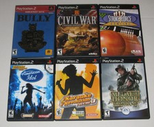PLAYSTATION 2 - 5 GAME LOT - BULLY, CIVIL WAR, MEDAL OF HONOR FRONTLINE...