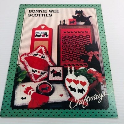 Bonnie Wee Scotties 15 Page Scottie Doll Patterns Crossstitch Craftways 1985 Vtg - Image 1 of 4