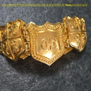 Lindo Brazalete Pulsera CELINE Marca AUTÉNTICA Logo Cadena De Colección Raro DORADO Ganchini Envío Gratis - Imagen 1 de 8