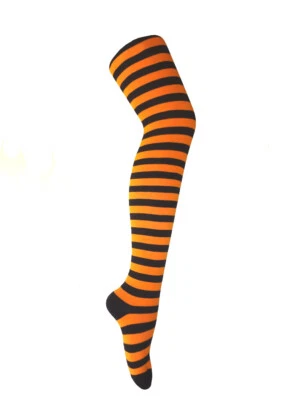 Women's and Girl's High Quality Zebra Striped Thigh High Elasticity Cotton Socks - Image 1 of 2