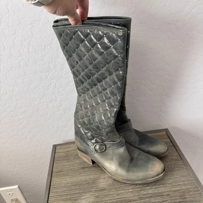 Botas de Motocicleta Suola Vero Cuoio Talla 39 Acolchadas Cuero Tachonado Hechas en Italia Foto 1 de 4