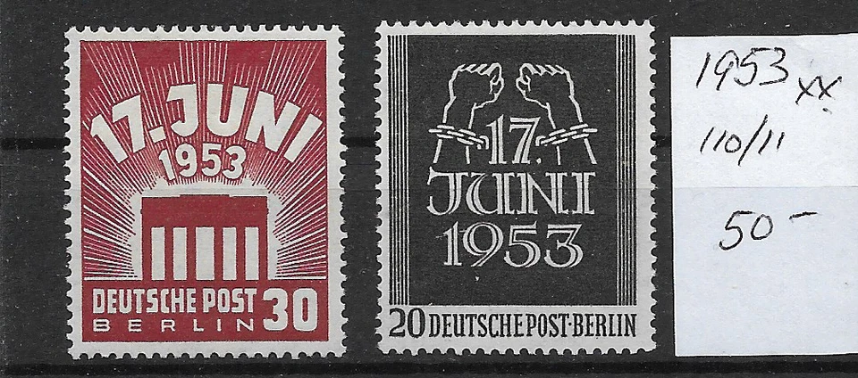 BERLIN @ 1953   Mi.110/111  MNH    SET V.F   € 50.00 NICE PRICED @ Ger.133 - Image 1 of 1