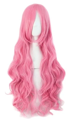 Peruca fantasia cosplay MapofBeauty 32" 80cm cabelo longo espiral encaracolada (rosa escuro) - Imagem 1 de 3